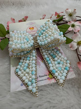 Load image into Gallery viewer, Celeste Pearl Bow Light Blue