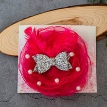 Load image into Gallery viewer, Belle Fascinator Dark Pink