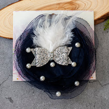 Load image into Gallery viewer, Belle Fascinator Navy Blue
