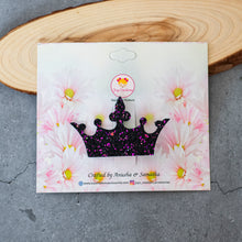 Load image into Gallery viewer, Princess crown clip black