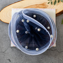 Load image into Gallery viewer, Cinderella Fascinator navy blue