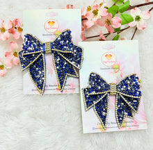 Load image into Gallery viewer, Starry Night Bow Mini Blue