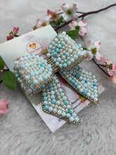 Load image into Gallery viewer, Celeste Pearl Bow Light Blue
