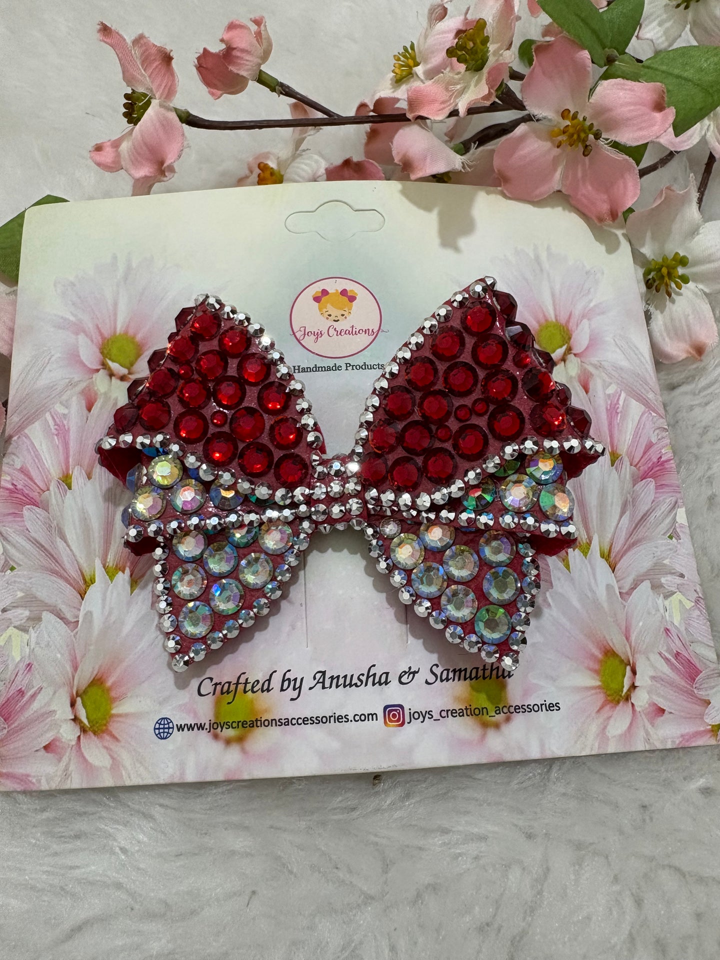 Moonlit Dazzle Bow Red