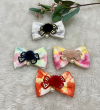 Load image into Gallery viewer, WATERCOLOUR BOW WITH CHARM
