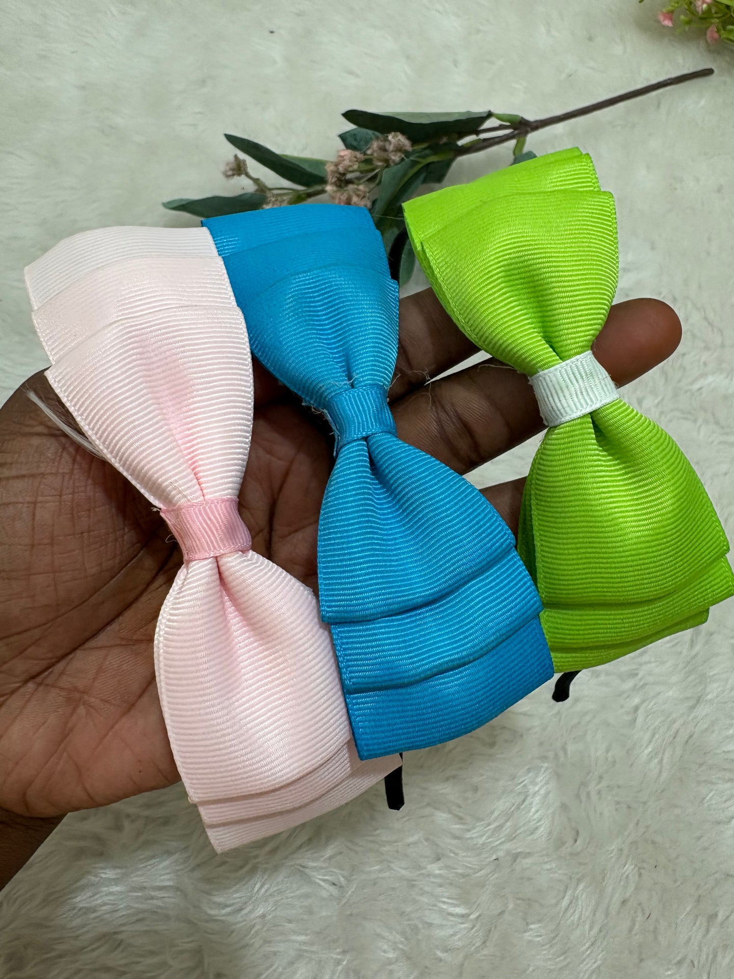 3 LAYER GROSSGRAIN RIBBON BOW