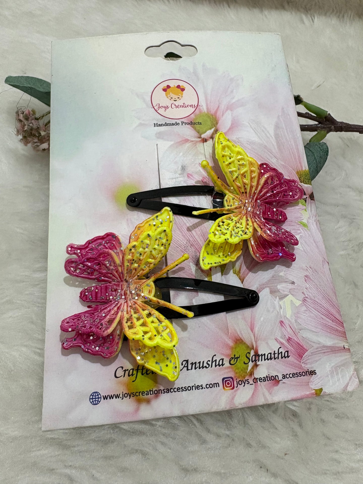 butterfly dual shade pink n yellow