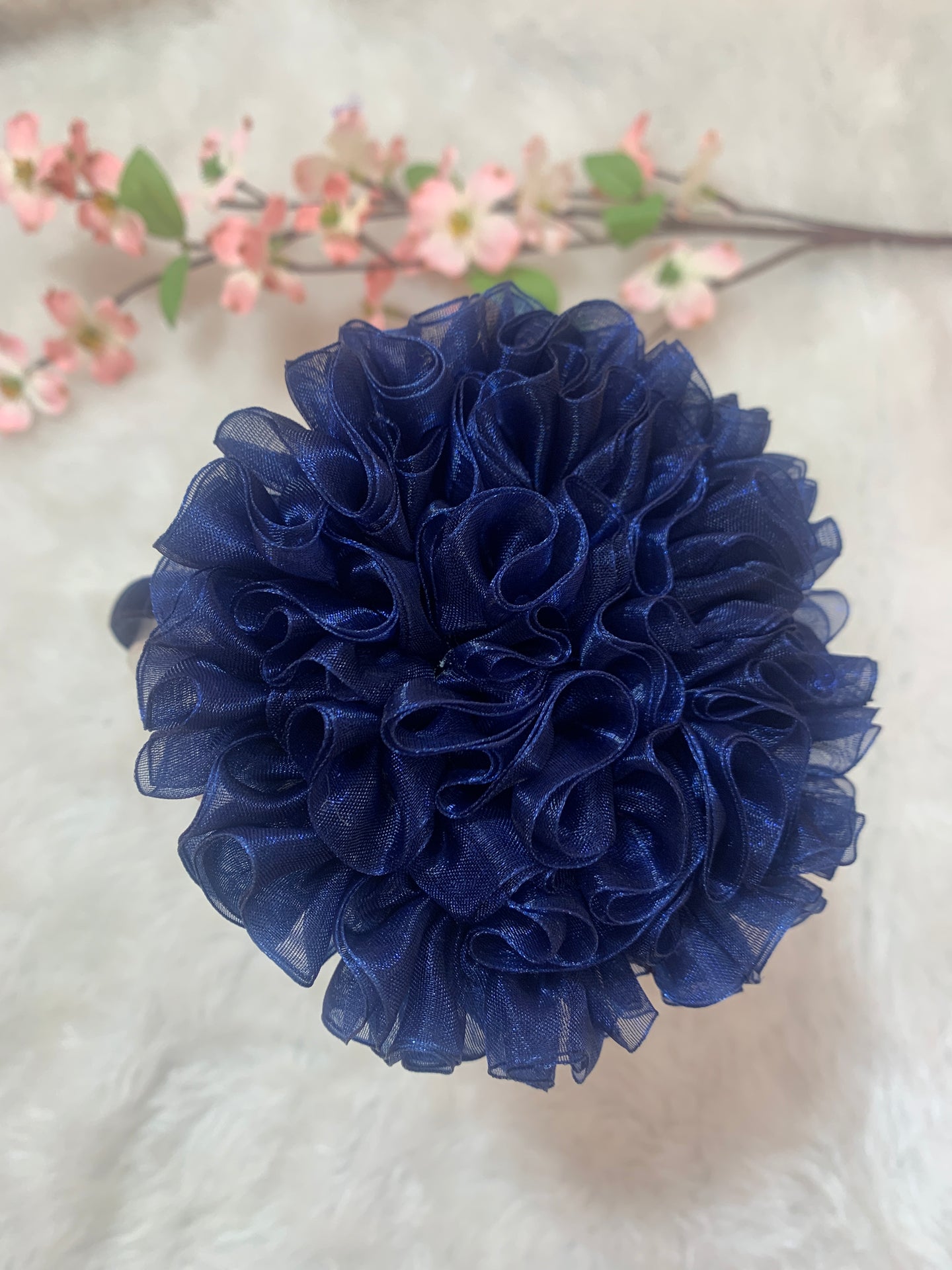 Navy blue Big Organza Flower
