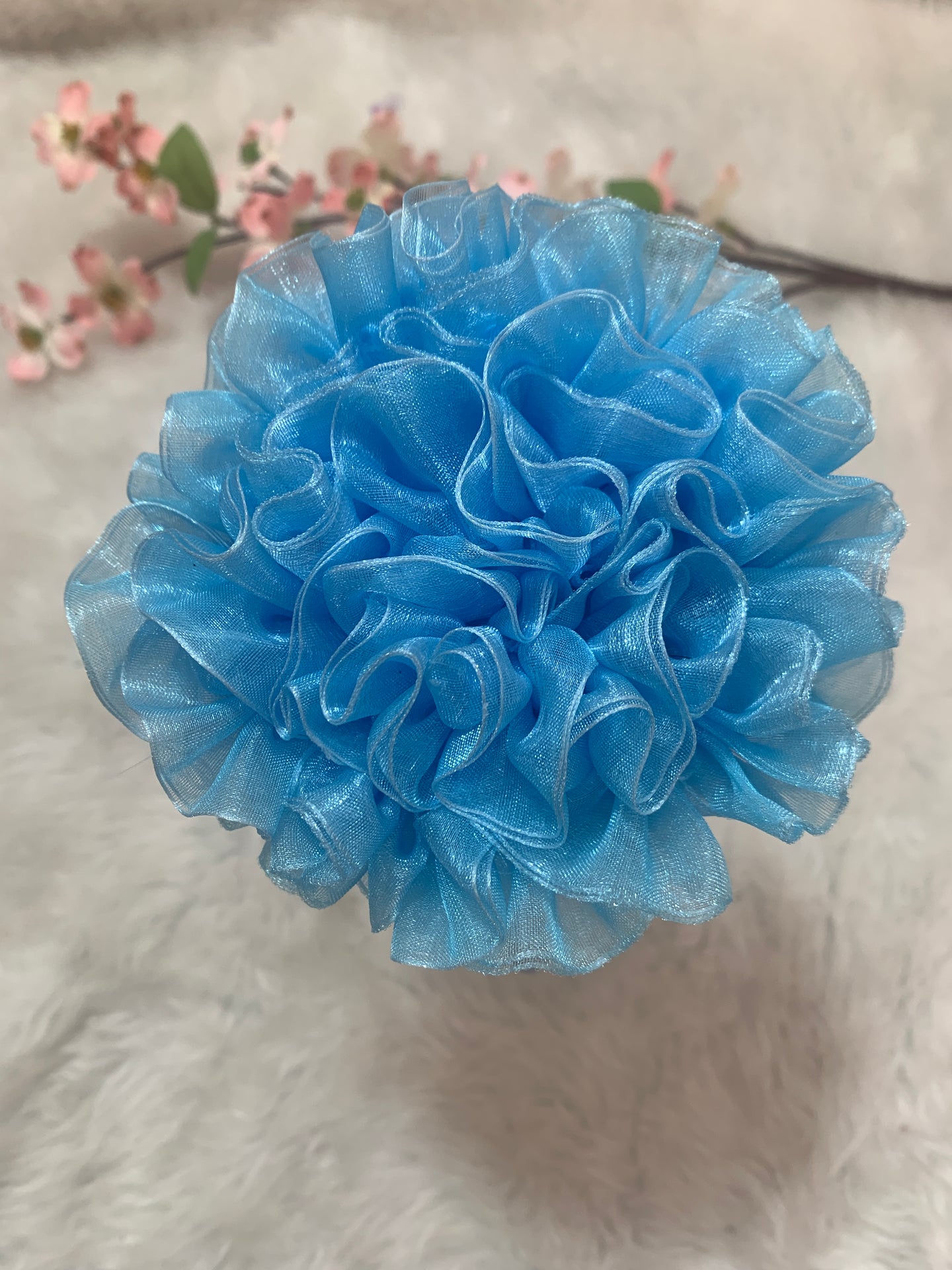 Sky blue Big Organza Flower
