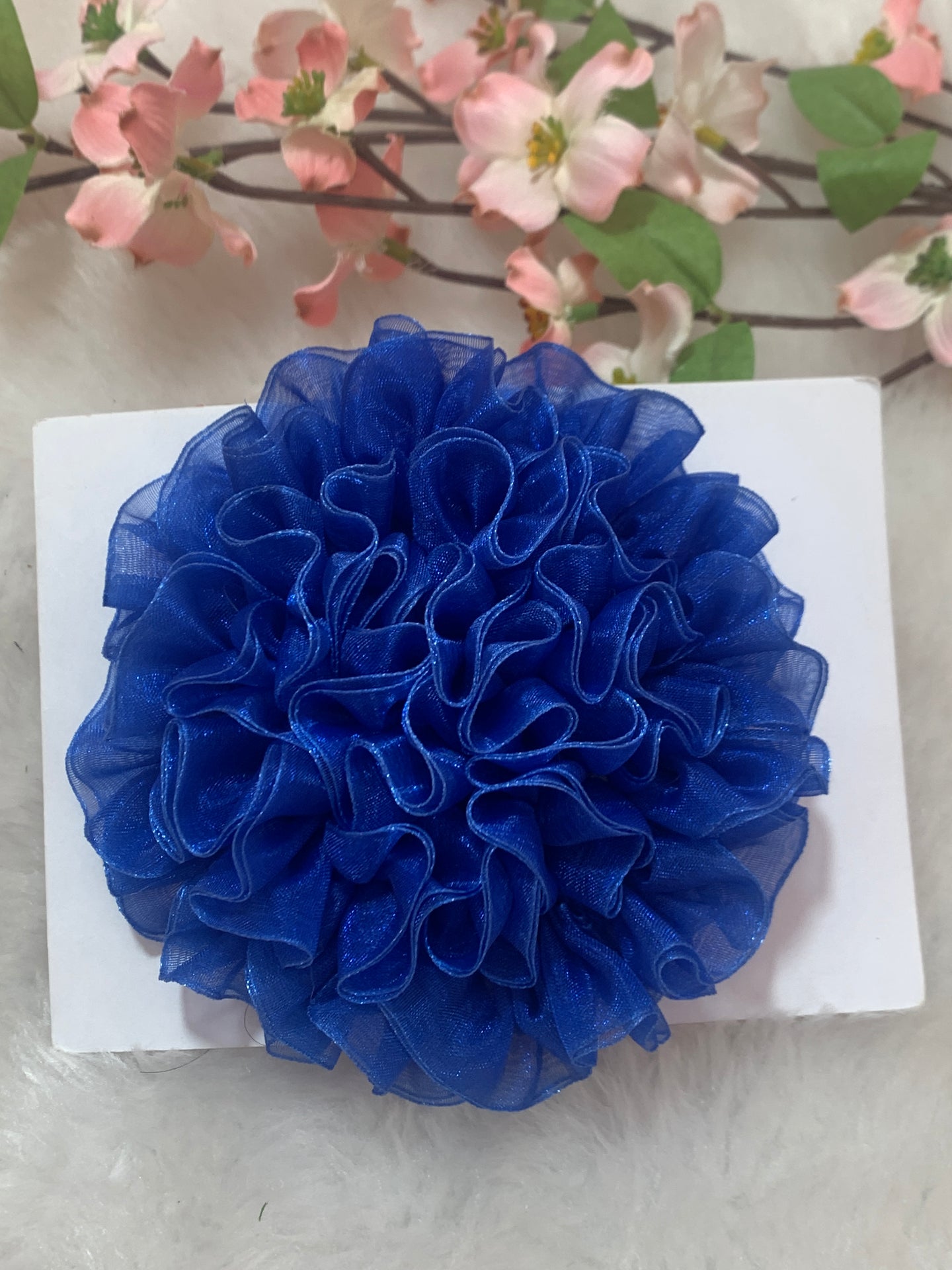 Royal blue Big Organza Flower