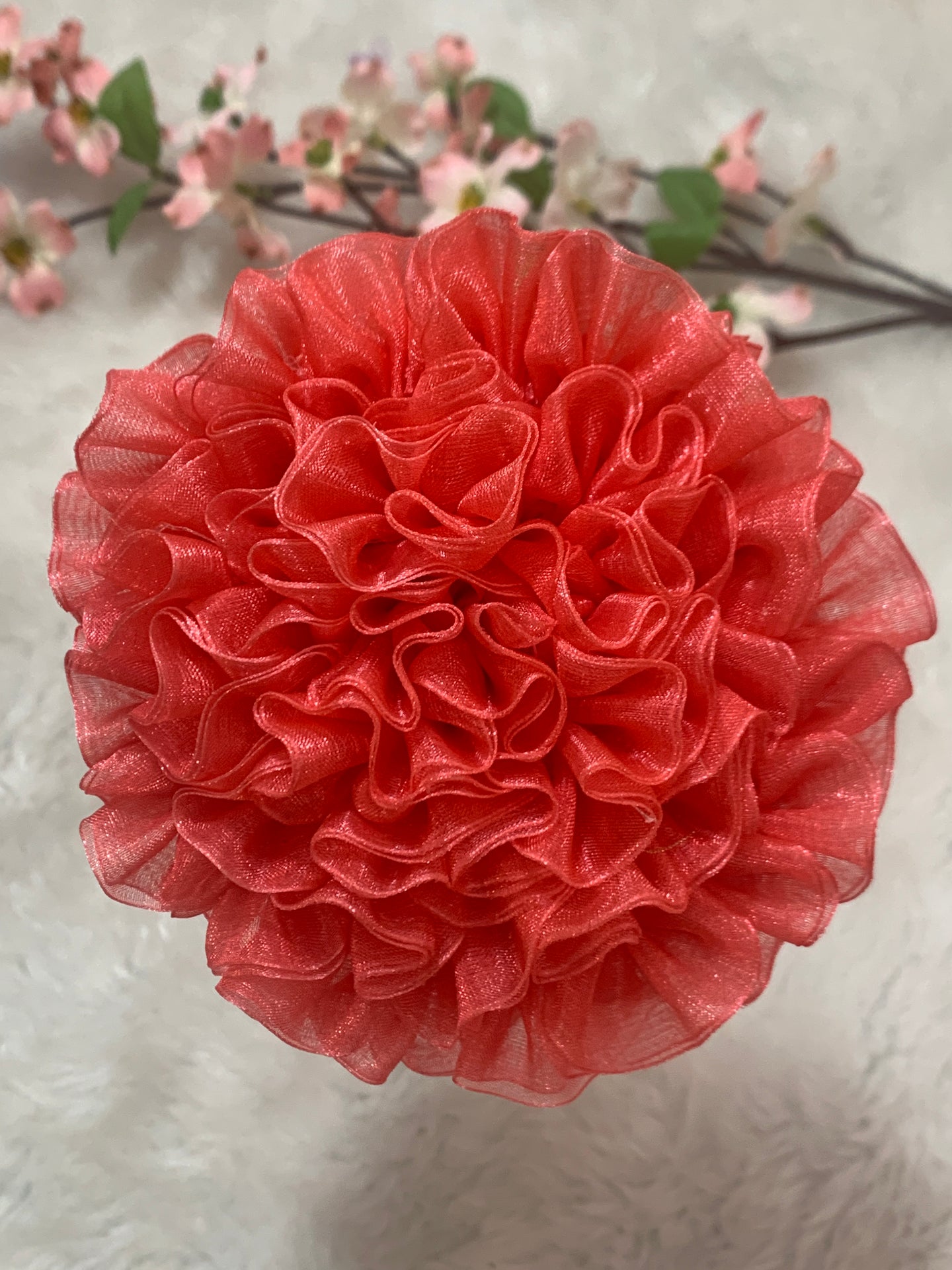 Peach Big Organza Flower