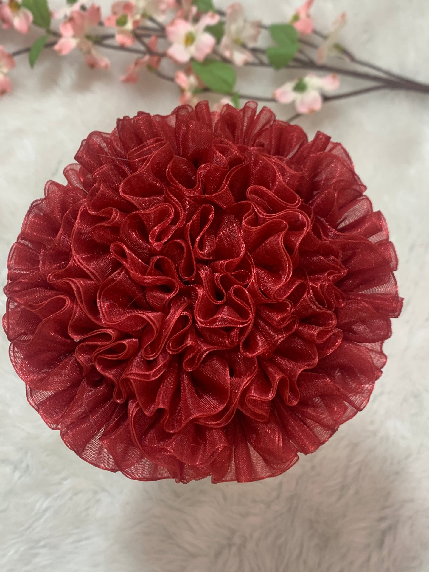 Maroon Big Organza Flower
