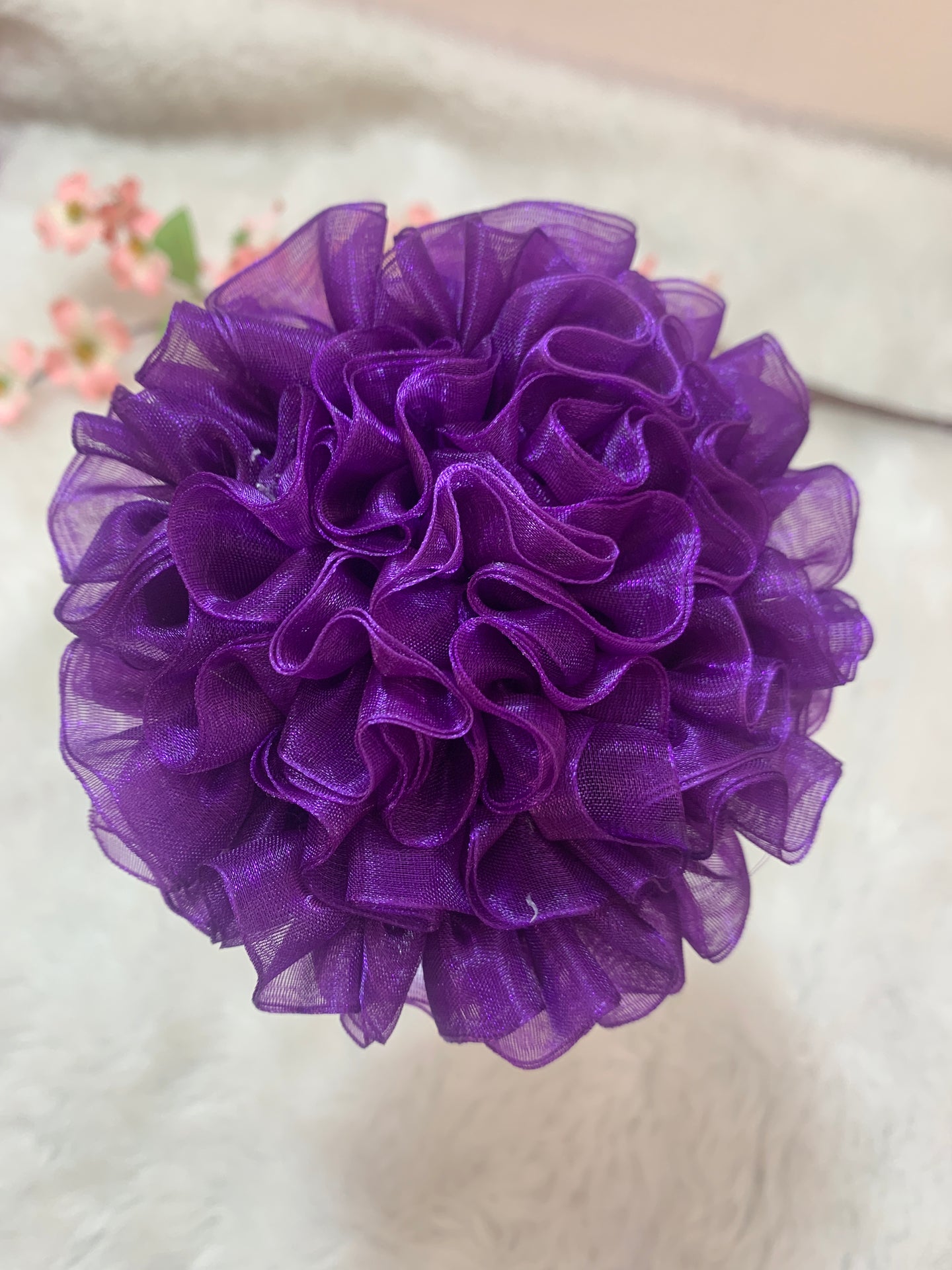 Purple Big Organza Flower
