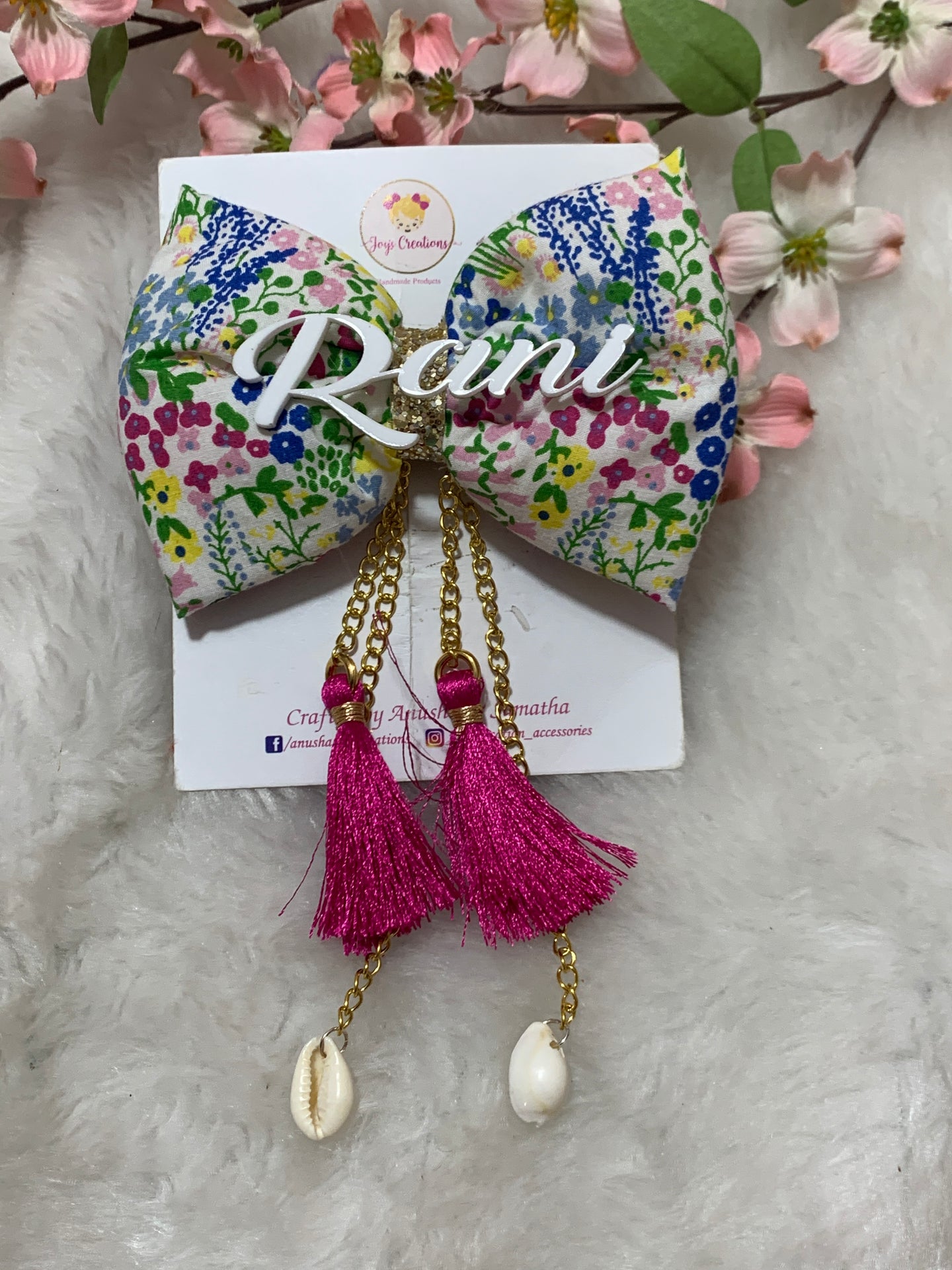 Summer Tassel Name bow