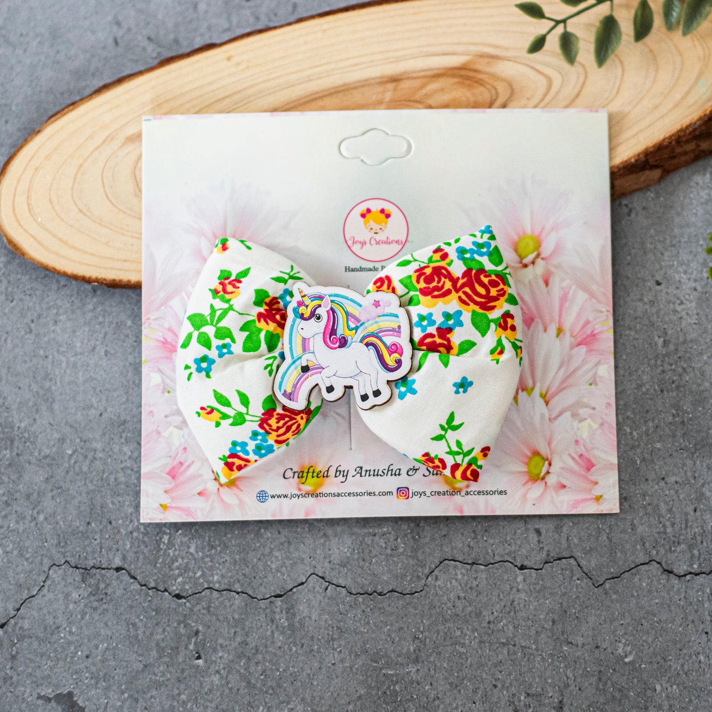 WHIMSICAL BOW CLIP FLOWER RAINBOW