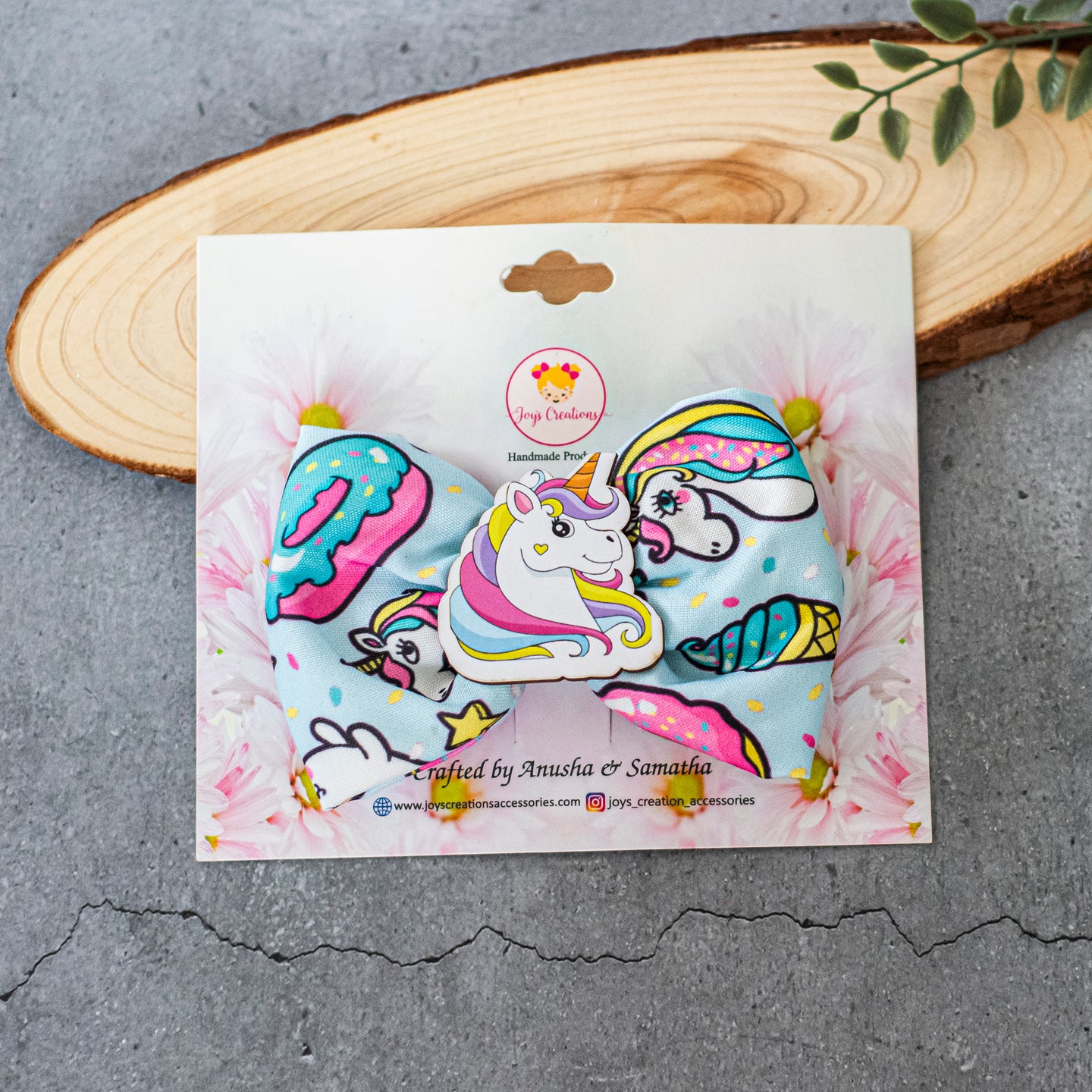 WHIMSICAL BOW CLIP DONUT UNICORN