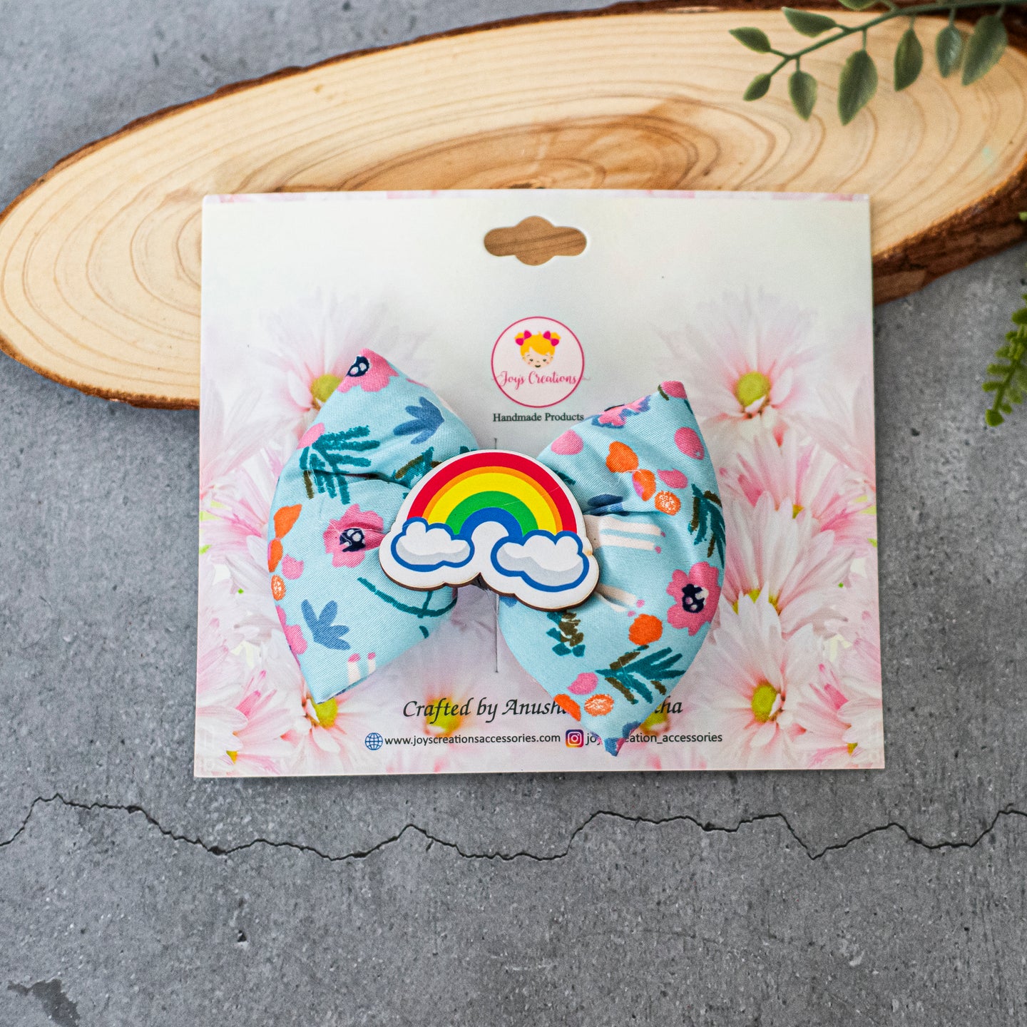 WHIMSICAL BOW CLIP GARDEN RAINBOW