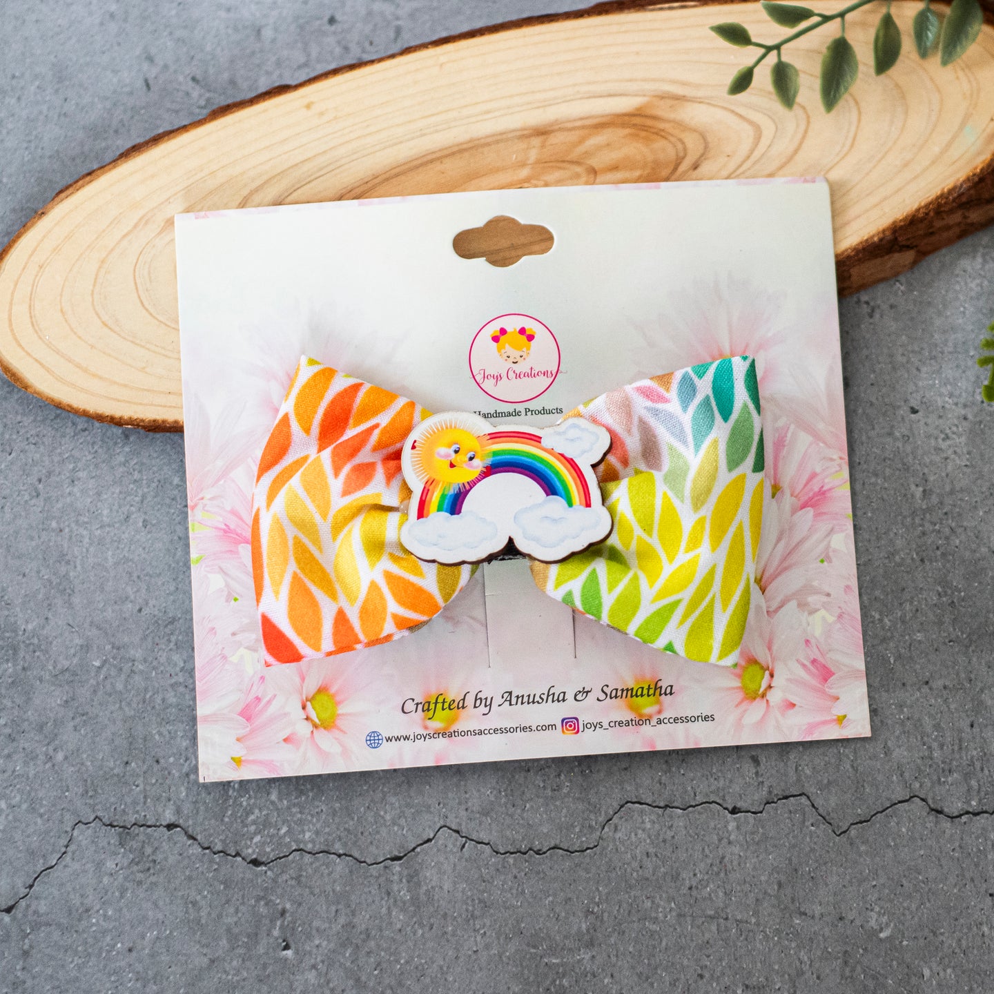WHIMSICAL BOW CLIP MULTI RAINBOW