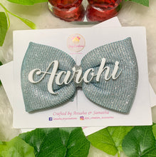 Load image into Gallery viewer, Blue Name Shiny Bow
