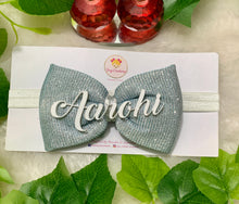 Load image into Gallery viewer, Blue Name Shiny Bow
