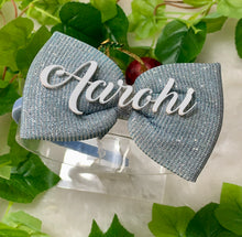 Load image into Gallery viewer, Blue Name Shiny Bow
