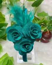 Load image into Gallery viewer, Fusion Green Feather Flower Head Band
