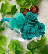 Load image into Gallery viewer, Fusion Green Feather Flower Head Band
