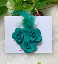 Load image into Gallery viewer, Fusion Green Feather Flower Head Band
