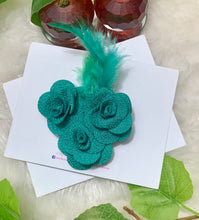 Load image into Gallery viewer, Fusion Green Feather Flower Head Band
