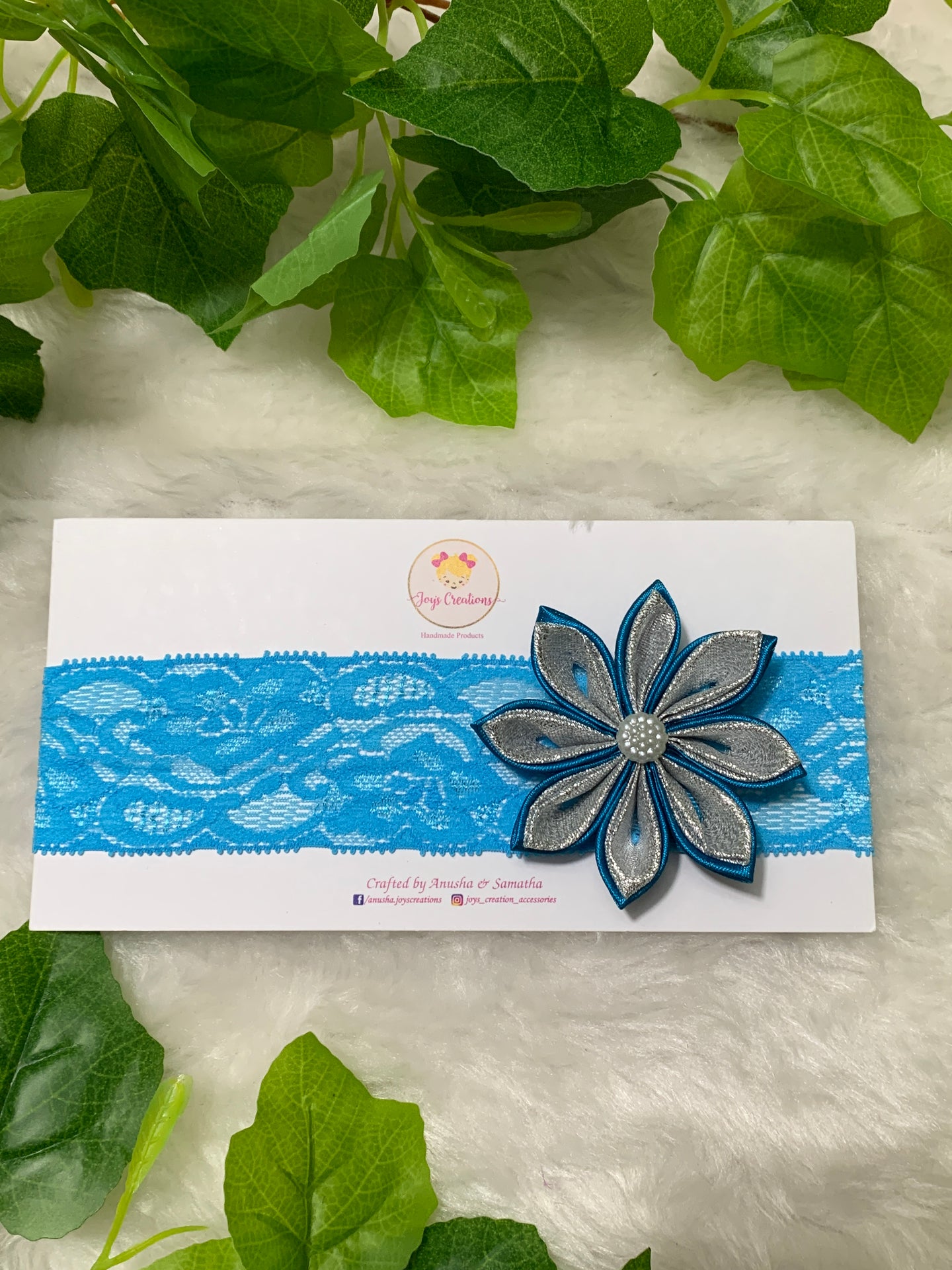 Blue Kanzashi Flower