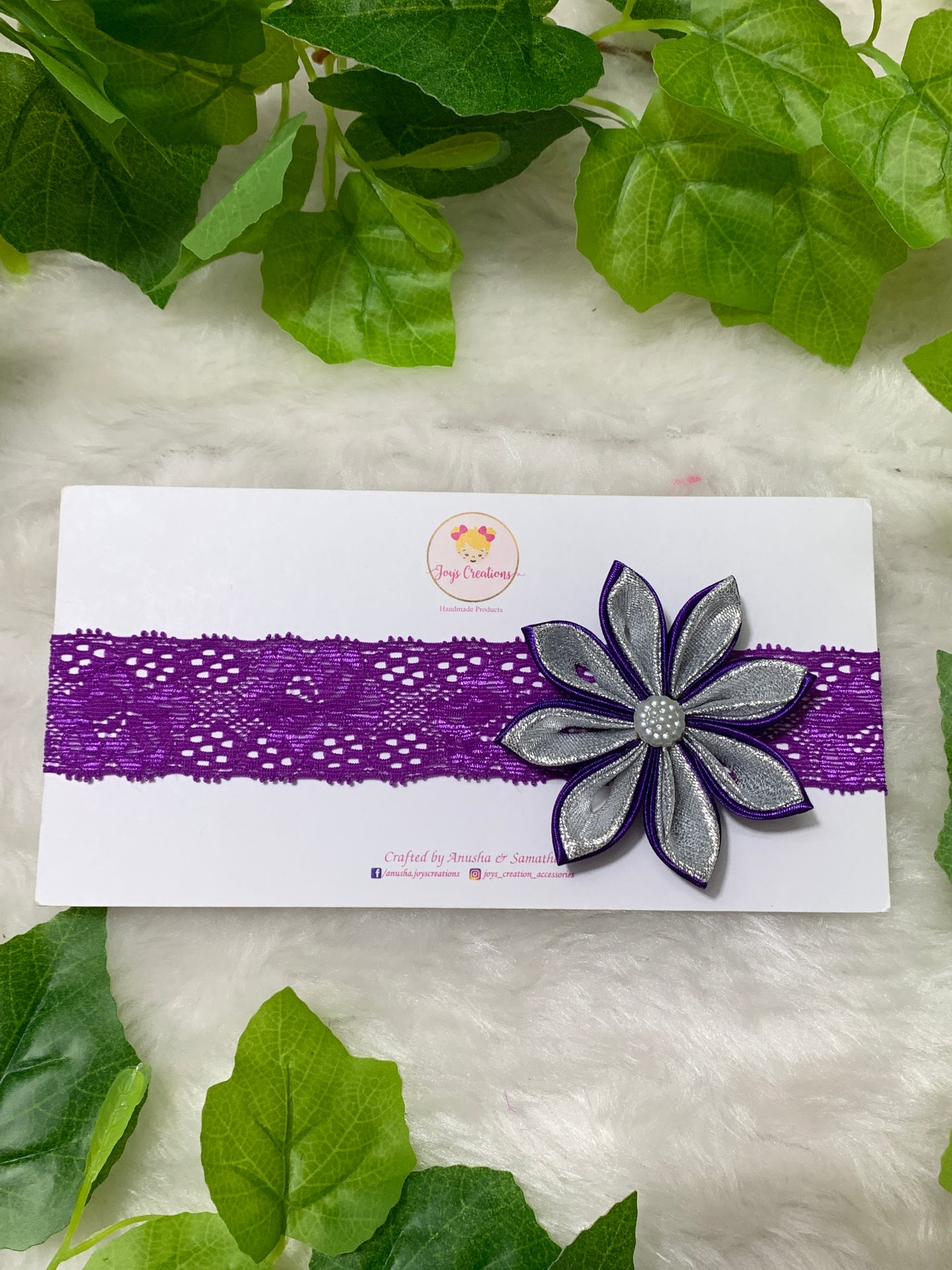 Dark Purple Kanzashi Flower