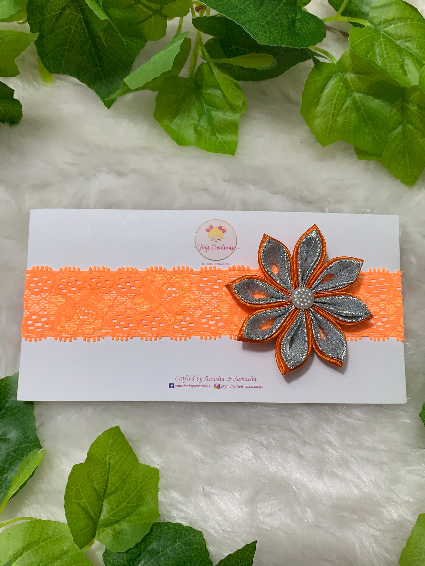 Orange Kanzashi Flower