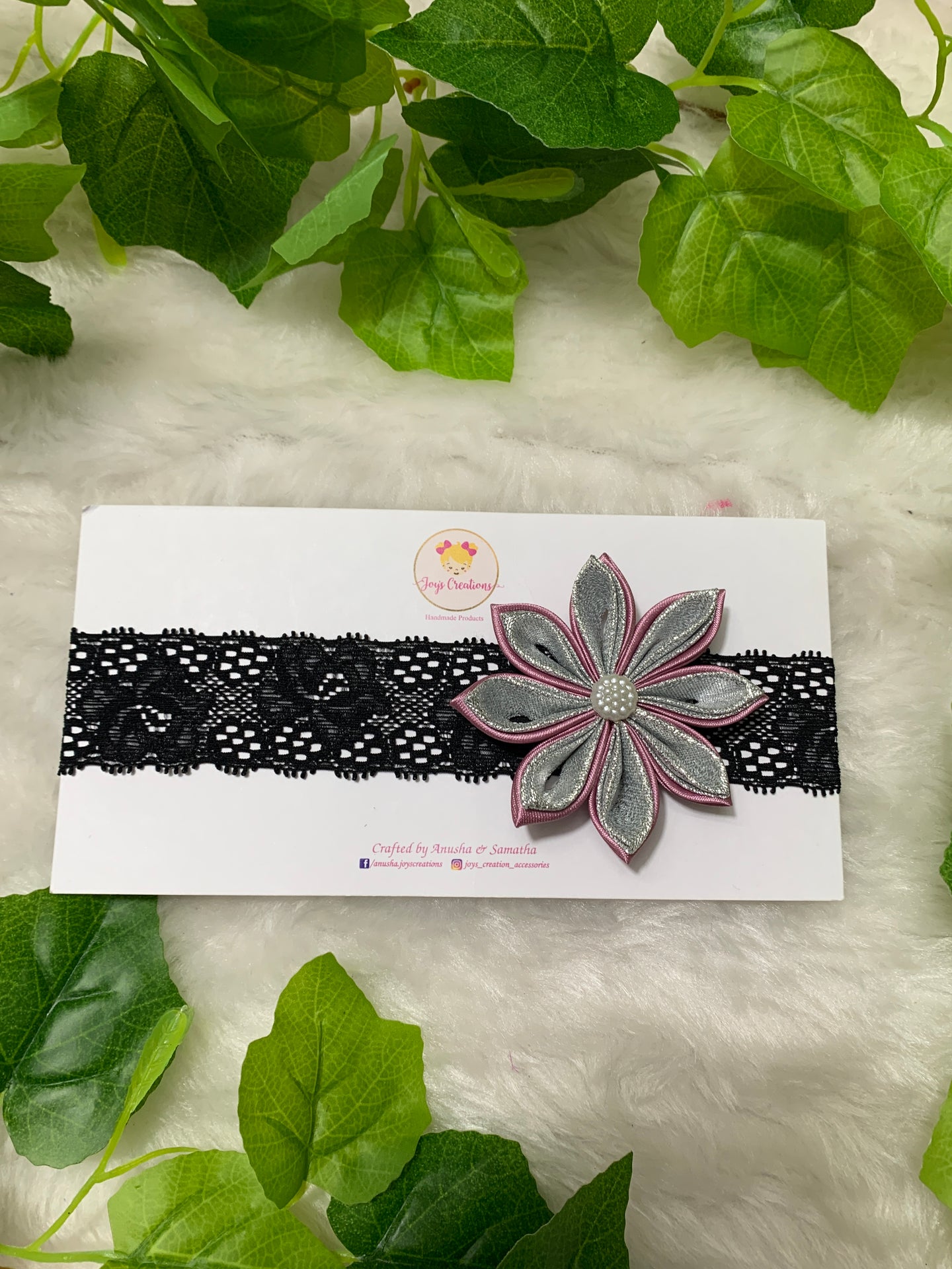 Wine Kanzashi Flower