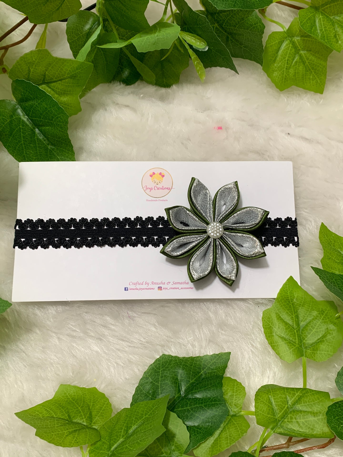 Pista Green Kanzashi Flower