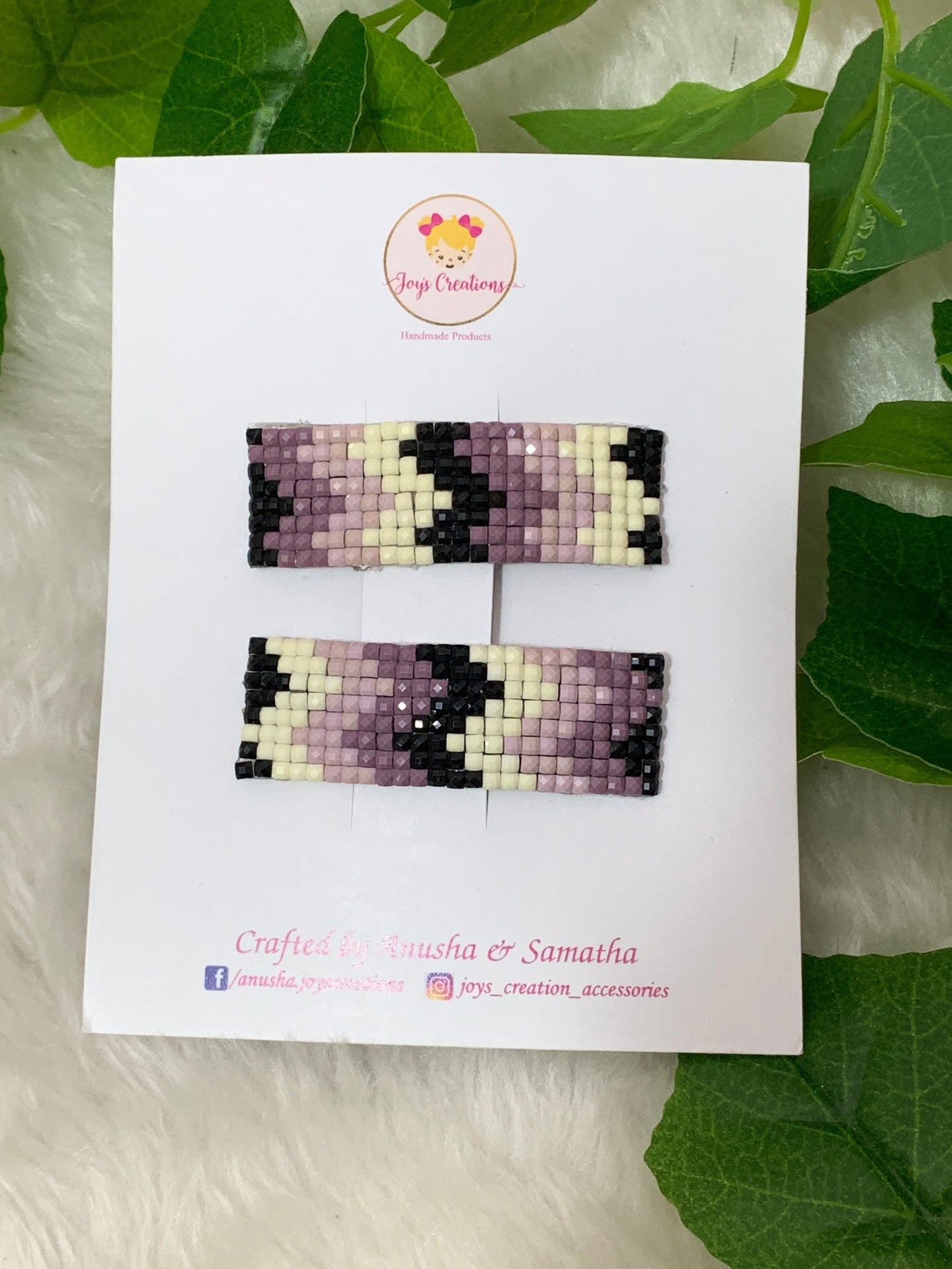 Purple Zig Zag Snap Clips