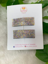 Load image into Gallery viewer, Silver 2 Stone Snap Clips
