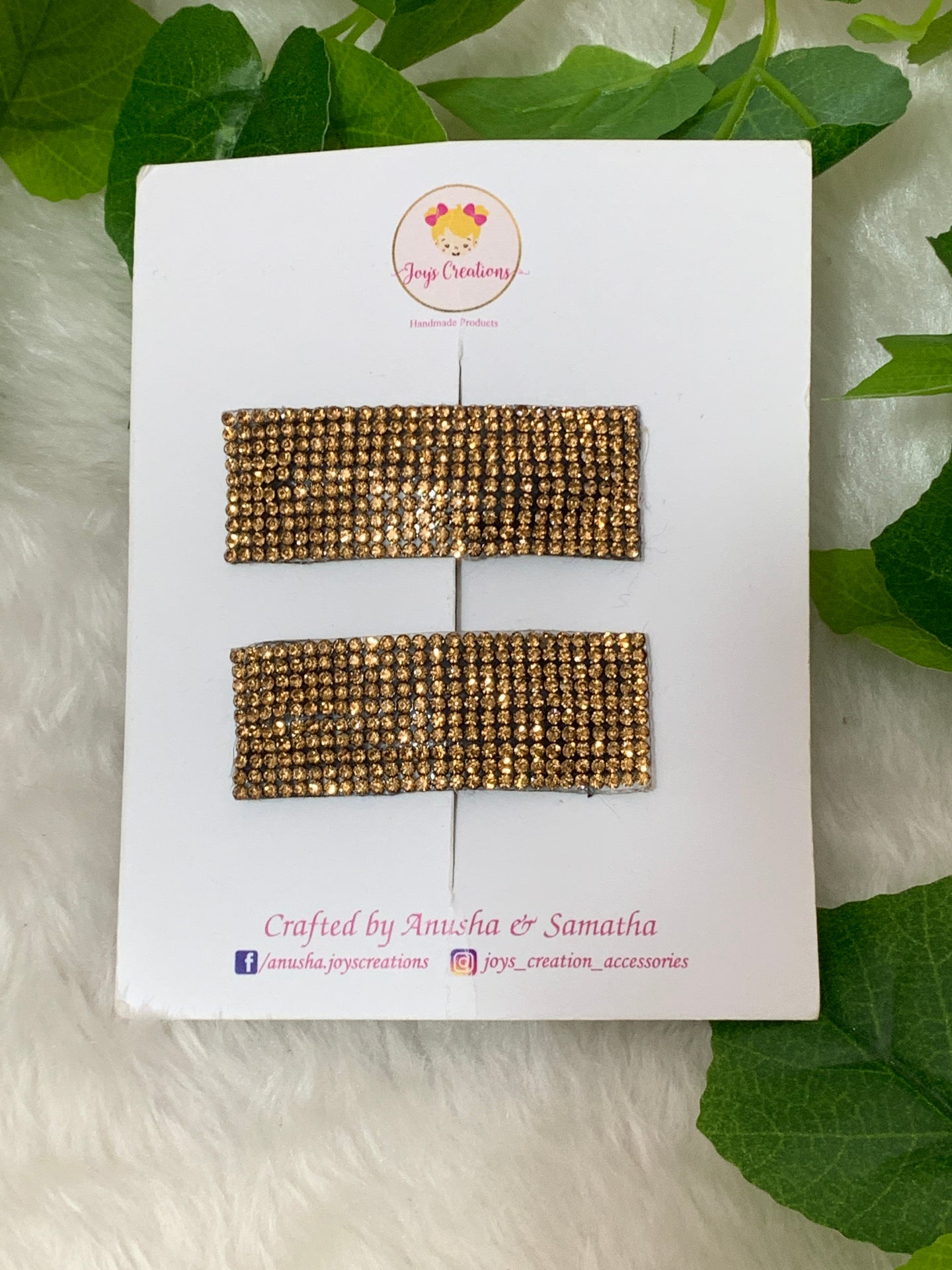 Gold Stone Snap Clips