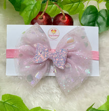 Load image into Gallery viewer, Pink Glitter Organza Bow
