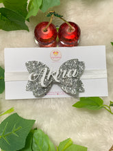 Load image into Gallery viewer, SIlver Glitter Classic  Bow
