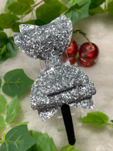 Load image into Gallery viewer, SIlver Glitter Classic  Bow
