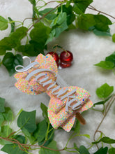 Load image into Gallery viewer, Peach Glitter Classic  Bow
