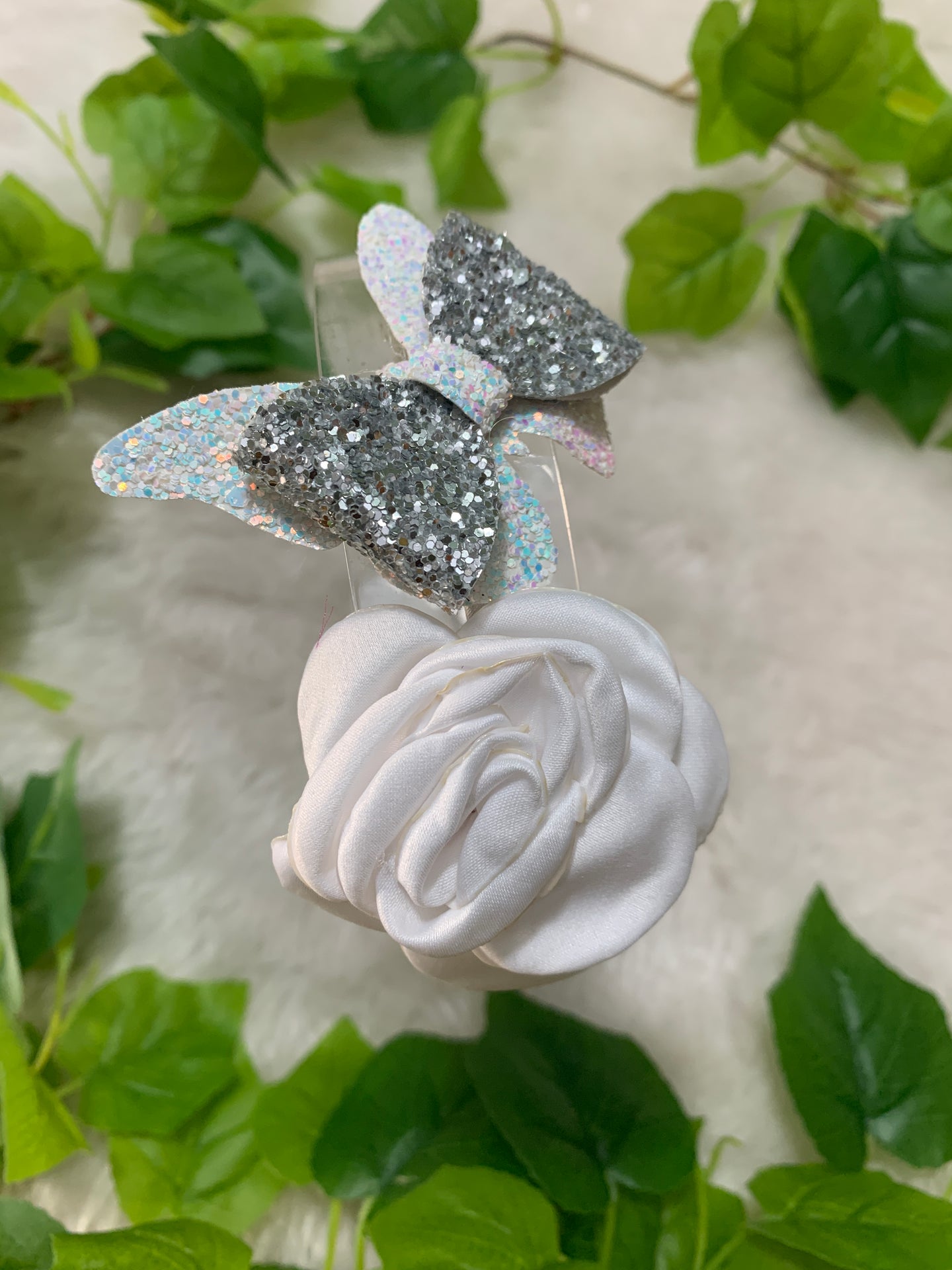 White Rosy Butterfly HeadBand