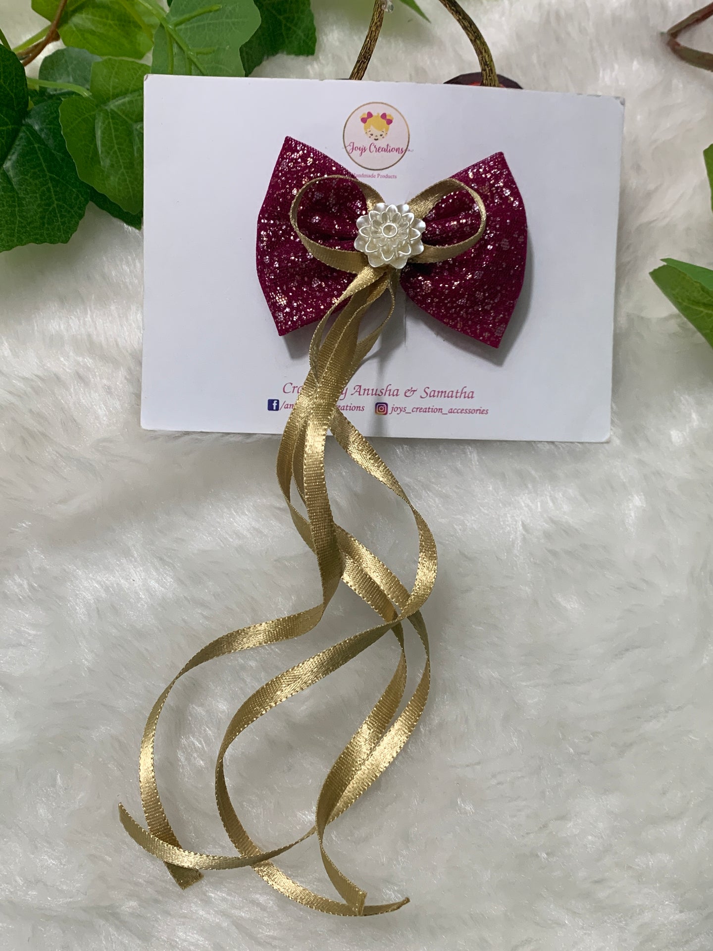 Pink Golden Hanging Ribbon