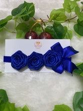 Load image into Gallery viewer, Royal Blue 3 Roses Head Band
