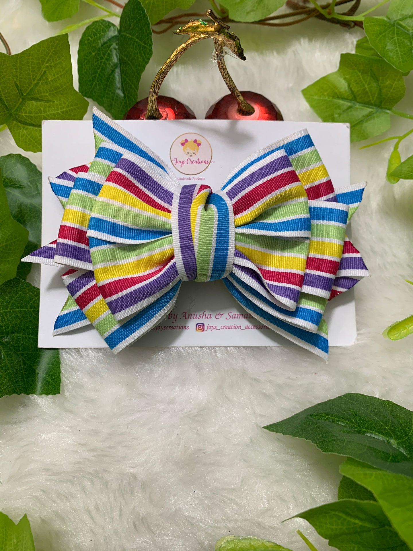 Rainbow Plain Princess Bow
