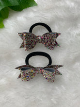 Load image into Gallery viewer, Tinted Pink Glitter Mini Bows
