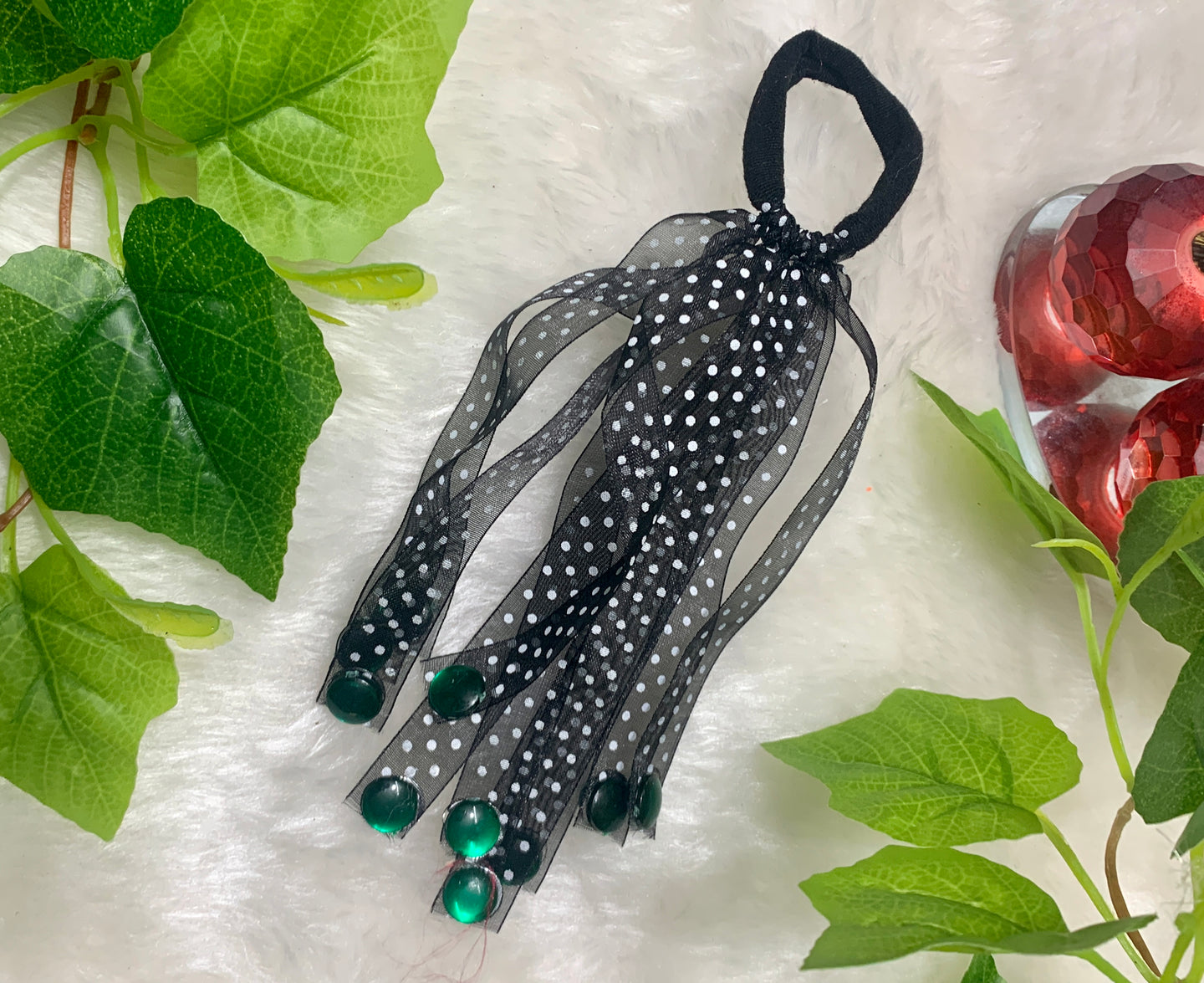 Black dotted Hanging Rubber bands